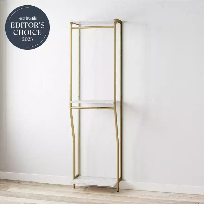 Gwyneth Closet - Hanging Rods, White Faux Marble and Golden Bronze