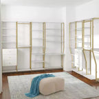 Gwyneth Closet - Hanging Rods, White Faux Marble and Golden Bronze