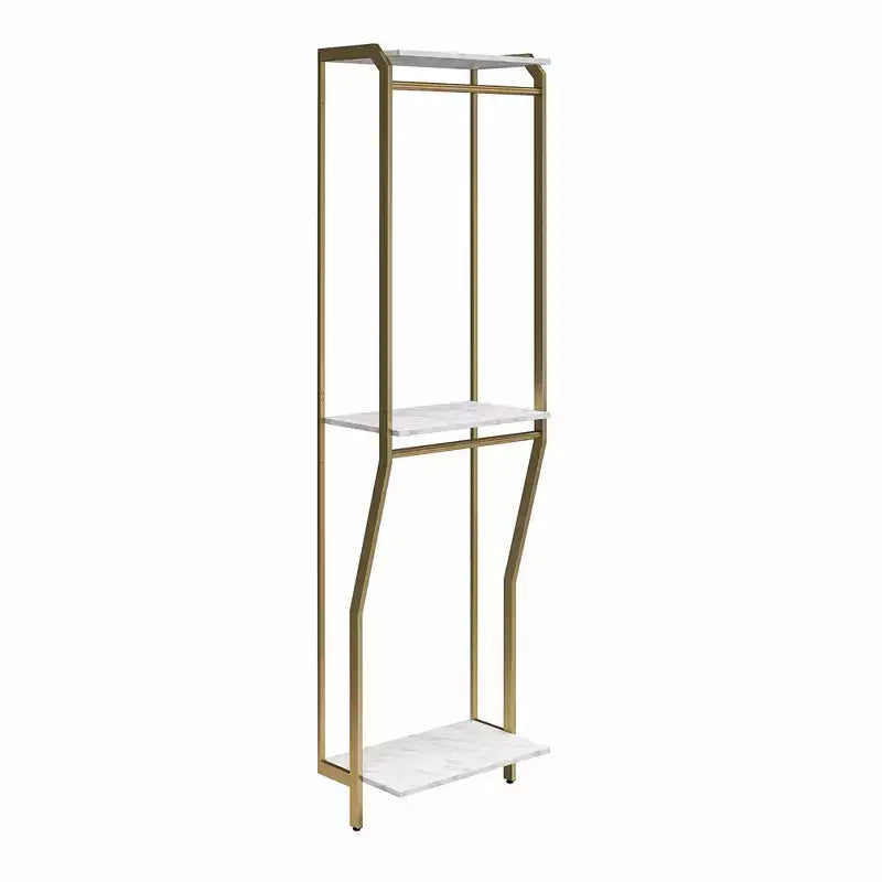 Gwyneth Closet - Hanging Rods, White Faux Marble and Golden Bronze