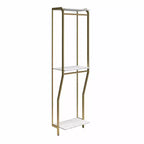 Gwyneth Closet - Hanging Rods, White Faux Marble and Golden Bronze