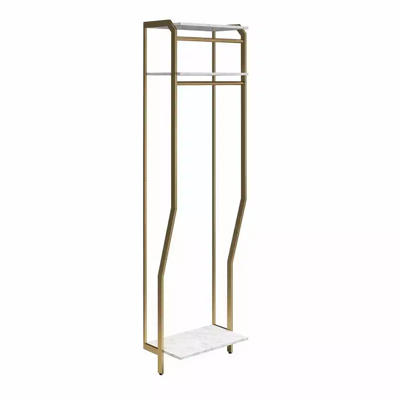 Gwyneth Closet - Hanging Rods, White Faux Marble and Golden Bronze