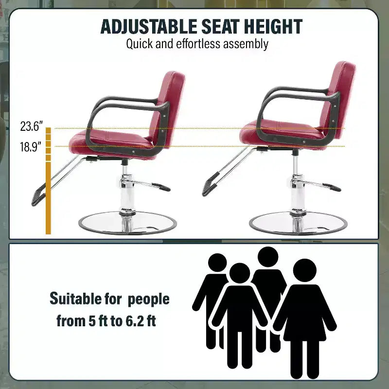 BestMassage Barber Chair Professional Salon Chair Heavy-Duty Hydraulic Pump with Swivel Base
