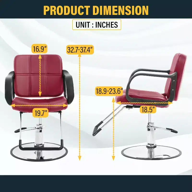 BestMassage Barber Chair Professional Salon Chair Heavy-Duty Hydraulic Pump with Swivel Base