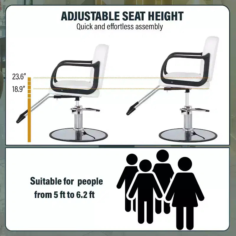 BestMassage Barber Chair Professional Salon Chair Heavy-Duty Hydraulic Pump with Swivel Base
