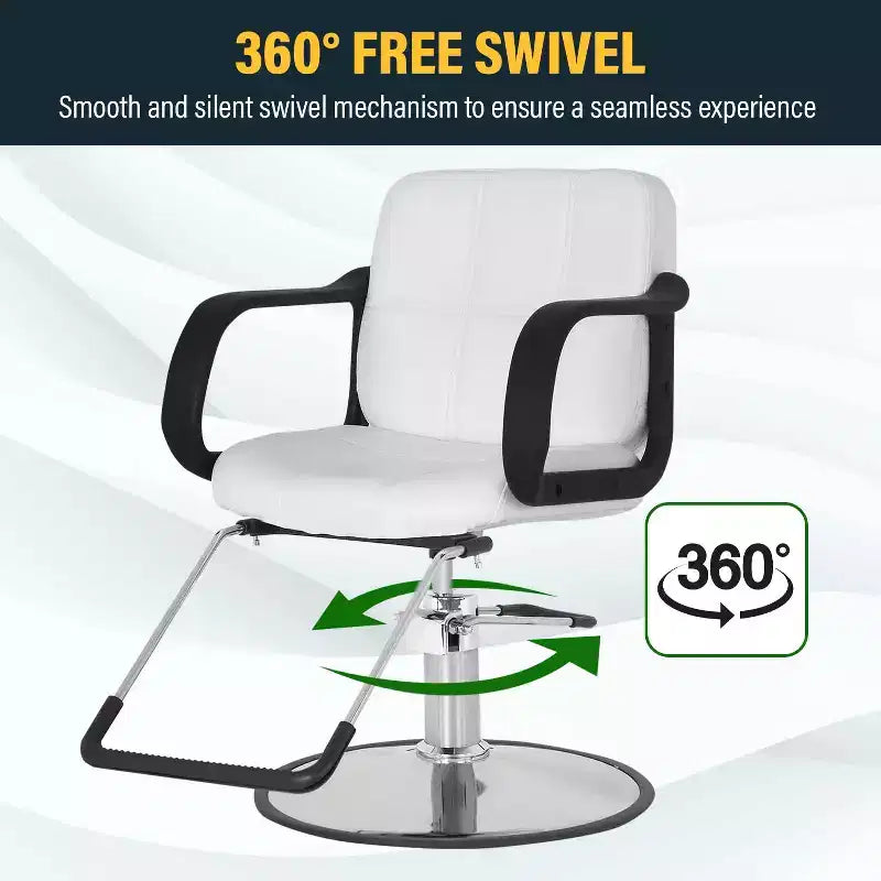 BestMassage Barber Chair Professional Salon Chair Heavy-Duty Hydraulic Pump with Swivel Base