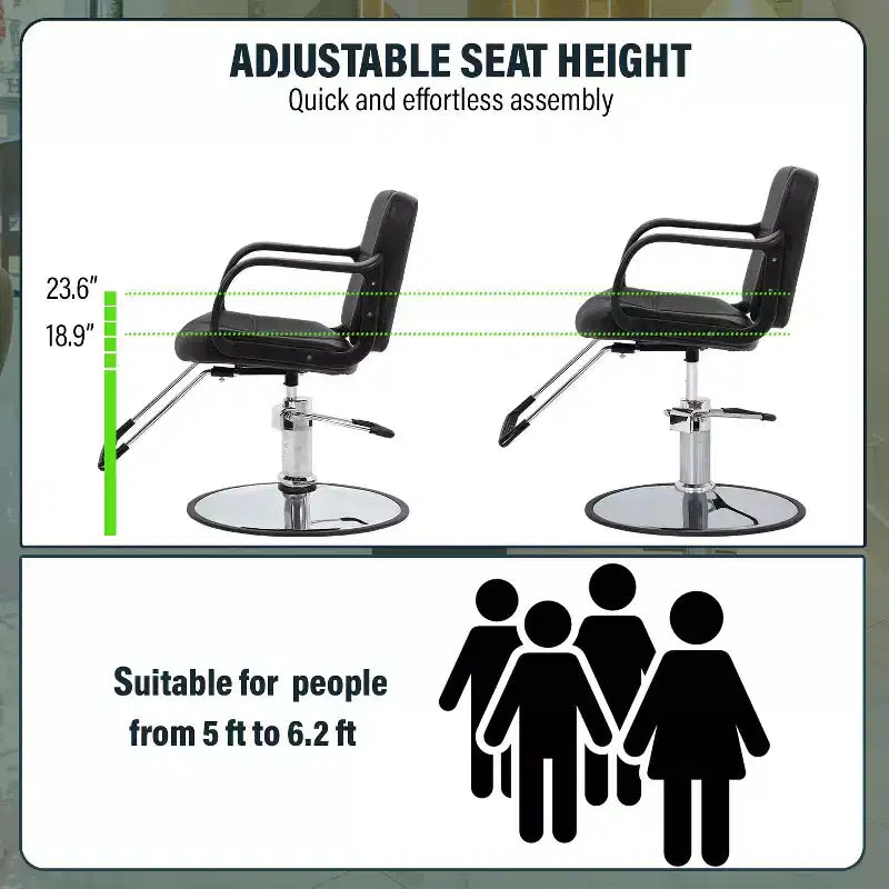 BestMassage Barber Chair Professional Salon Chair Heavy-Duty Hydraulic Pump with Swivel Base