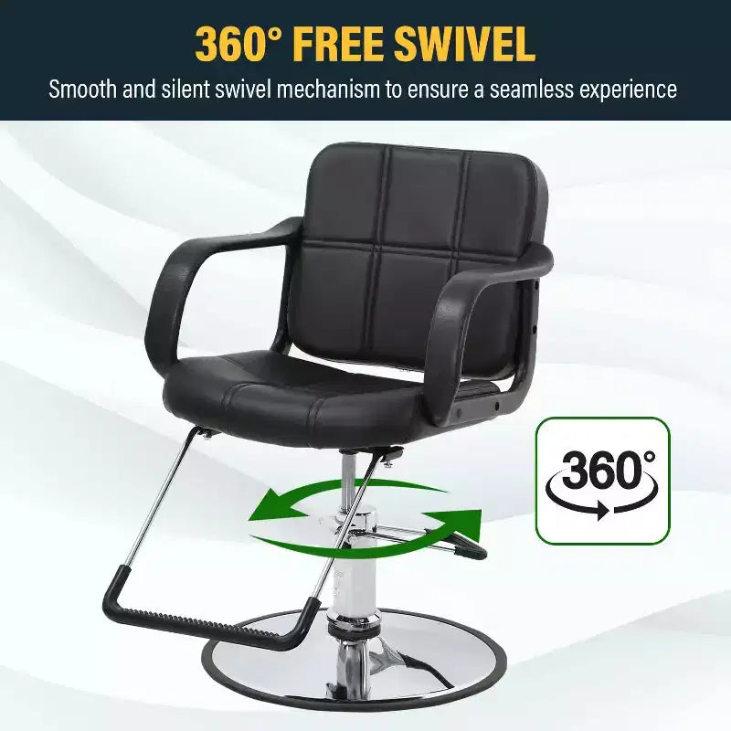 BestMassage Barber Chair Professional Salon Chair Heavy-Duty Hydraulic Pump with Swivel Base