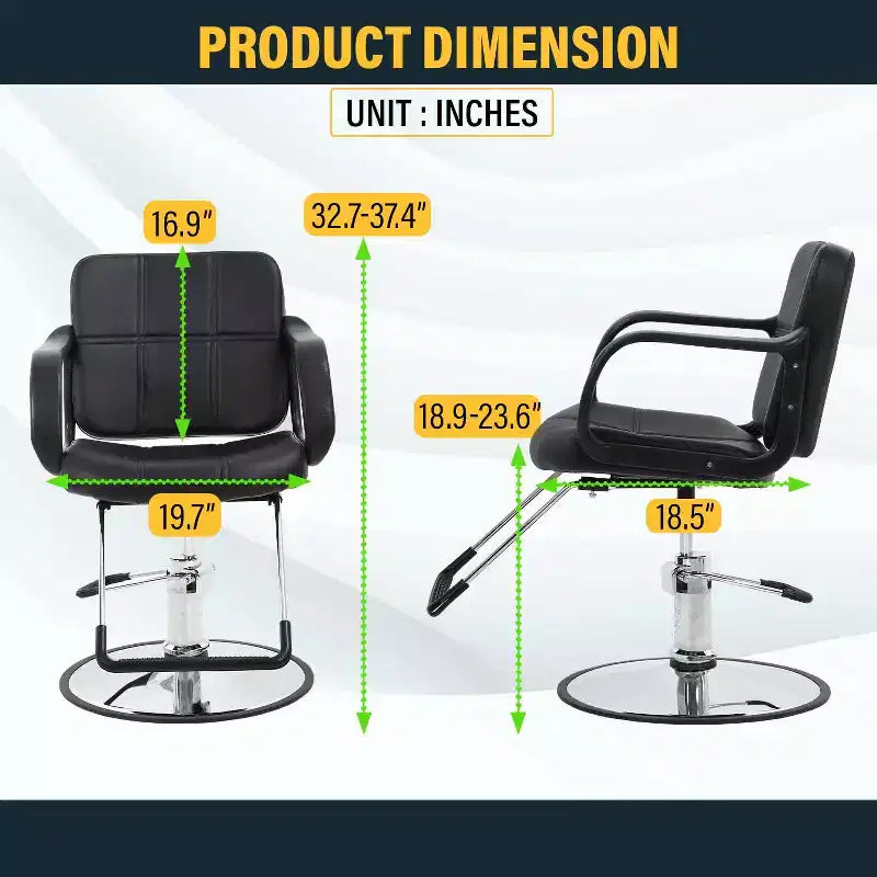 BestMassage Barber Chair Professional Salon Chair Heavy-Duty Hydraulic Pump with Swivel Base