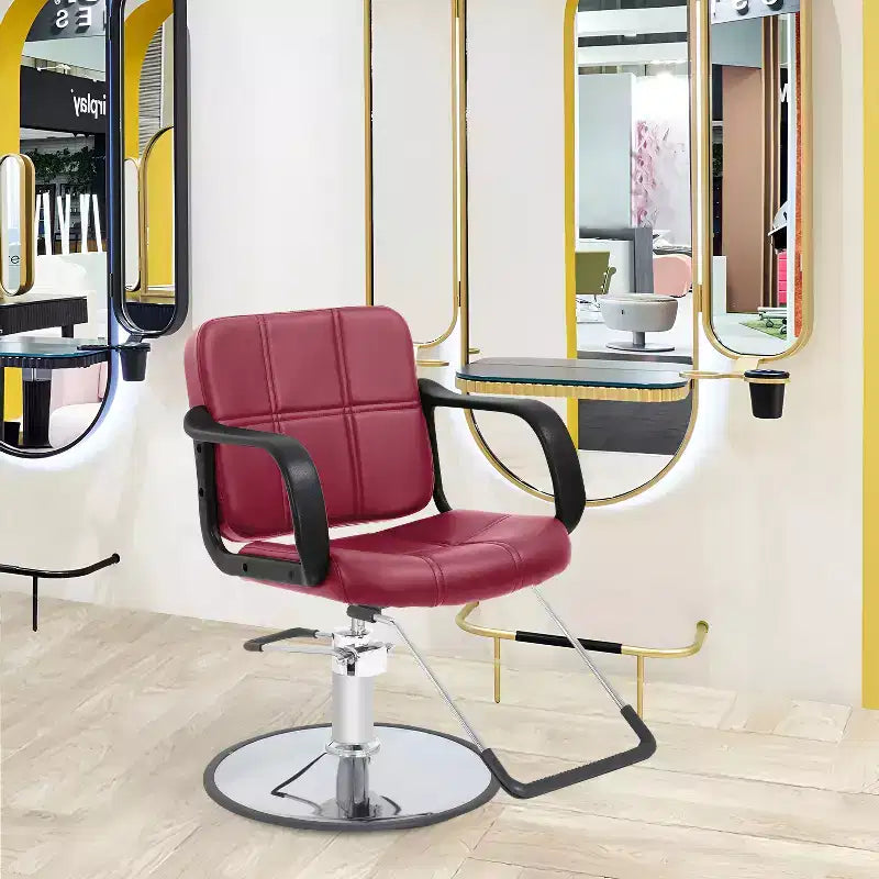 BestMassage Barber Chair Professional Salon Chair Heavy-Duty Hydraulic Pump with Swivel Base