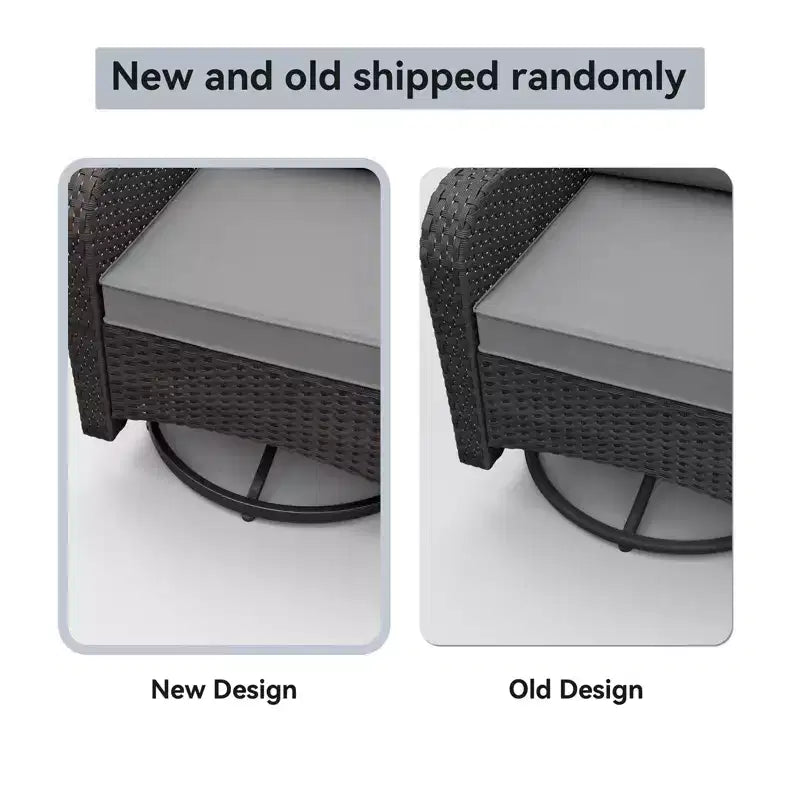 ALAULM Patio Furniture Set Outdoor Swivel Gliders Rocker, Wicker Patio Bistro Set, Rocking Chair with Tempered Glass Table and Thickened Cushions