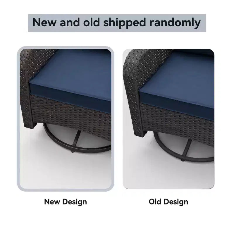 ALAULM Patio Furniture Set Outdoor Swivel Gliders Rocker, Wicker Patio Bistro Set, Rocking Chair with Tempered Glass Table and Thickened Cushions