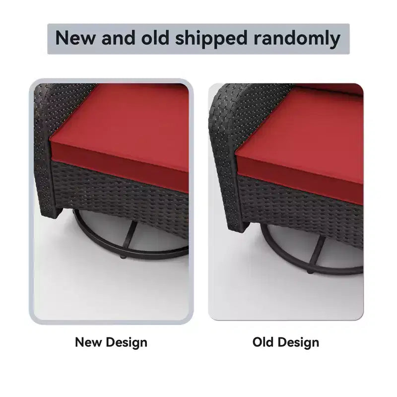 ALAULM Patio Furniture Set Outdoor Swivel Gliders Rocker, Wicker Patio Bistro Set, Rocking Chair with Tempered Glass Table and Thickened Cushions