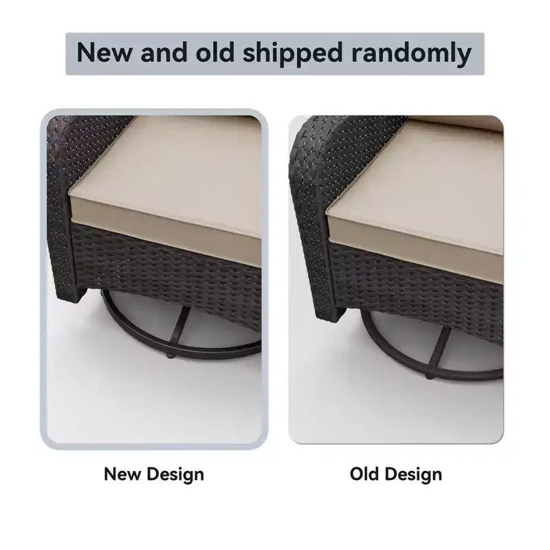 ALAULM Patio Furniture Set Outdoor Swivel Gliders Rocker, Wicker Patio Bistro Set, Rocking Chair with Tempered Glass Table and Thickened Cushions
