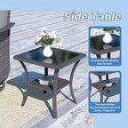 ALAULM Patio Furniture Set Outdoor Swivel Gliders Rocker, Wicker Patio Bistro Set, Rocking Chair with Tempered Glass Table and Thickened Cushions