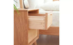 GDFStudio Nydia Solid Oak Wood and Rattan 21.26H Nightstand with Two Drawers