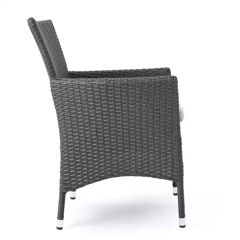 GDFStudio Berkeley Outdoor Acacia Wood and Wicker 3 Piece Bistro Set
