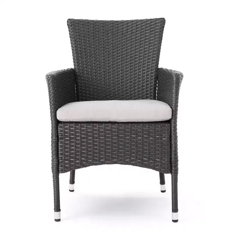 GDFStudio Berkeley Outdoor Acacia Wood and Wicker 3 Piece Bistro Set