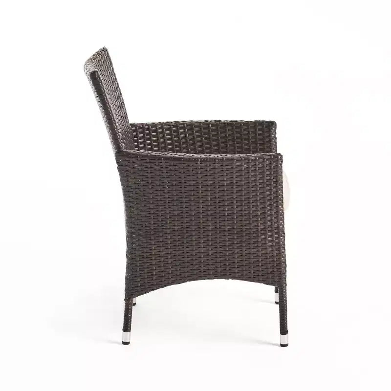 GDFStudio Berkeley Outdoor Acacia Wood and Wicker 3 Piece Bistro Set