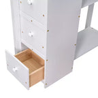 Whisen 94.40''L  41.80''W Modern Design Twin Size Wooden Loft Bed with Storage Drawers, Desk and Stairs