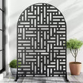 PexFix 72 in. x 47 in. Outdoor Privacy Arch Screen Galvanized Steel Panel Divider in Black