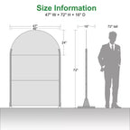 PexFix 72 in. x 47 in. Outdoor Privacy Arch Screen Galvanized Steel Panel Divider in Black
