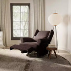 Heynemo Swivel Recliner Chair, Comfy Glider Rocking Chairs with Pillow and Footrest, Swivel Rocking Chair for Bedroom,Nursery