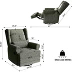 Heynemo Swivel Recliner Chair, Comfy Glider Rocking Chairs with Pillow and Footrest, Swivel Rocking Chair for Bedroom,Nursery