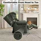 Heynemo Swivel Recliner Chair, Comfy Glider Rocking Chairs with Pillow and Footrest, Swivel Rocking Chair for Bedroom,Nursery