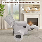 Heynemo Swivel Recliner Chair, Comfy Glider Rocking Chairs with Pillow and Footrest, Swivel Rocking Chair for Bedroom,Nursery