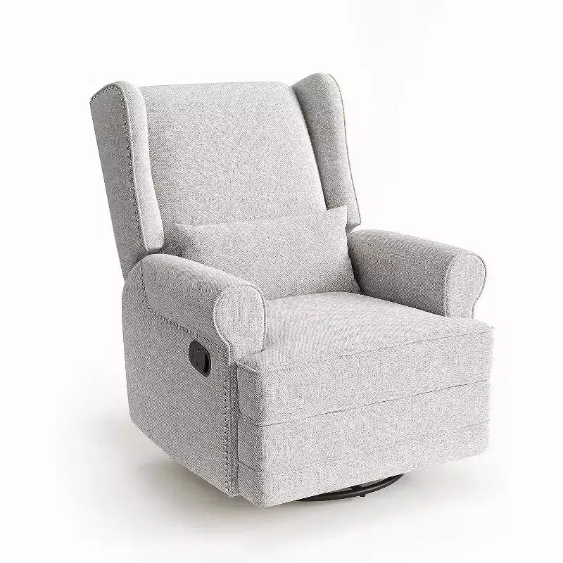 Heynemo Swivel Recliner Chair, Comfy Glider Rocking Chairs with Pillow and Footrest, Swivel Rocking Chair for Bedroom,Nursery
