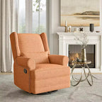 Heynemo Swivel Recliner Chair, Comfy Glider Rocking Chairs with Pillow and Footrest, Swivel Rocking Chair for Bedroom,Nursery