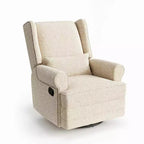 Heynemo Swivel Recliner Chair, Comfy Glider Rocking Chairs with Pillow and Footrest, Swivel Rocking Chair for Bedroom,Nursery