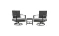 Heynemo 3 Pieces Patio Bistro Set with Swivel Chair and Small Side Table, All Weather Rattan Chairs with Water-Resistant Cushions & Metal Frame