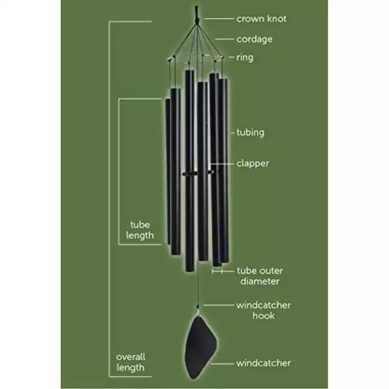 Music of the Spheres Pentatonic Mezzo, Small-Medium Handcrafted, Precision Tuned, Weather Resistant Unique Outdoor Wind Chime, 38