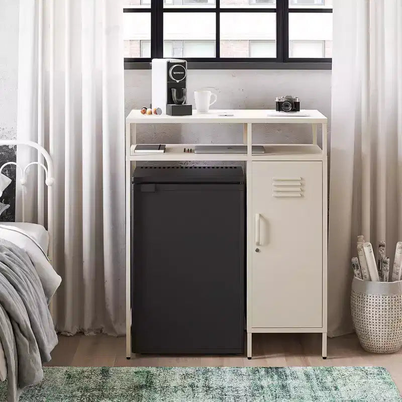 Novogratz Cache Metal Locker-Style Mini Refrigerator Organizer