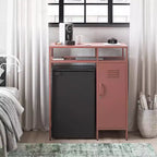 Novogratz Cache Metal Locker-Style Mini Refrigerator Organizer