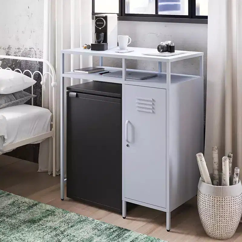 Novogratz Cache Metal Locker-Style Mini Refrigerator Organizer