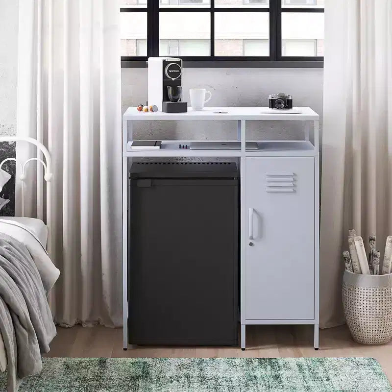Novogratz Cache Metal Locker-Style Mini Refrigerator Organizer
