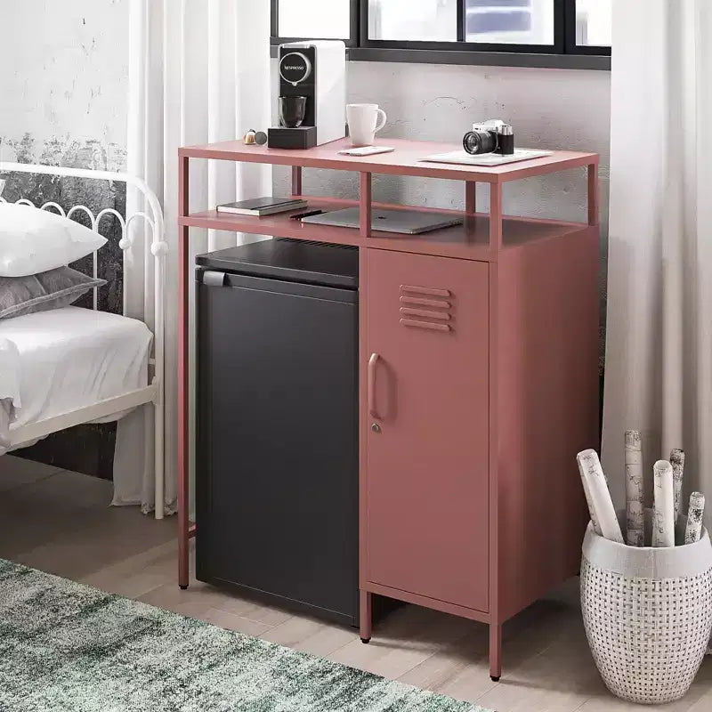 Novogratz Cache Metal Locker-Style Mini Refrigerator Organizer