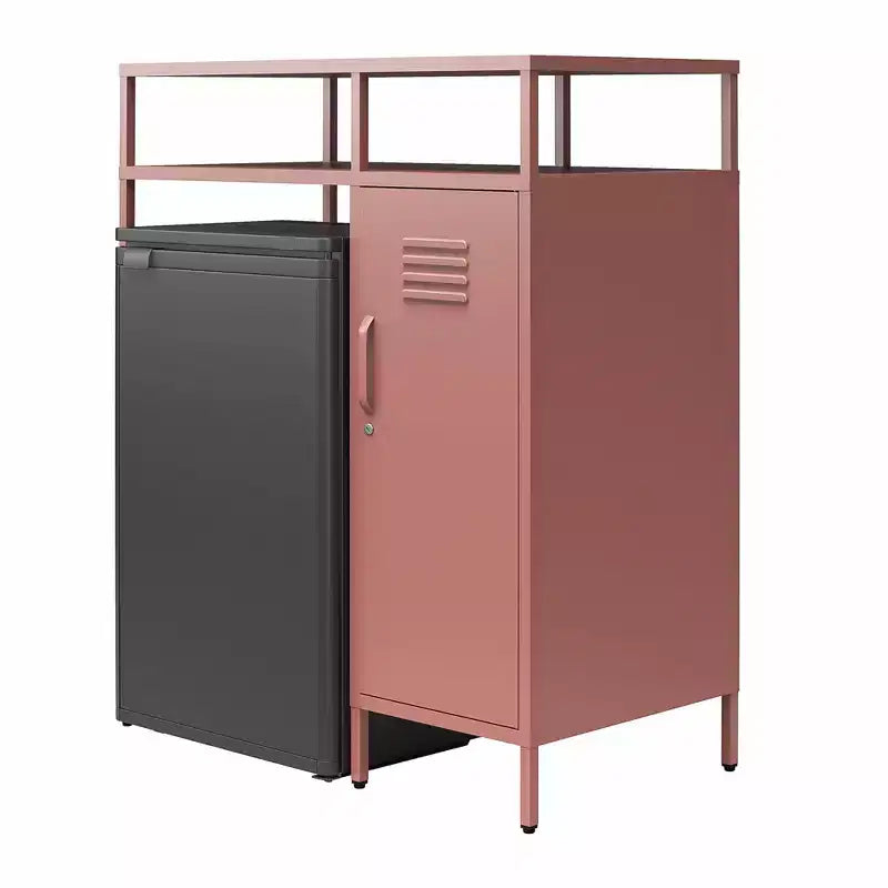 Novogratz Cache Metal Locker-Style Mini Refrigerator Organizer