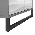 Monterey 1 Door / 3 Drawer Accent Cabinet, Faux Wave Pattern with Graphite