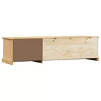 vidaXL VIGO Pine Wood TV Stand Entertainment Center with Storage - Honey Wax Finish, Metal Handles, 61.4 W x 15.7 H