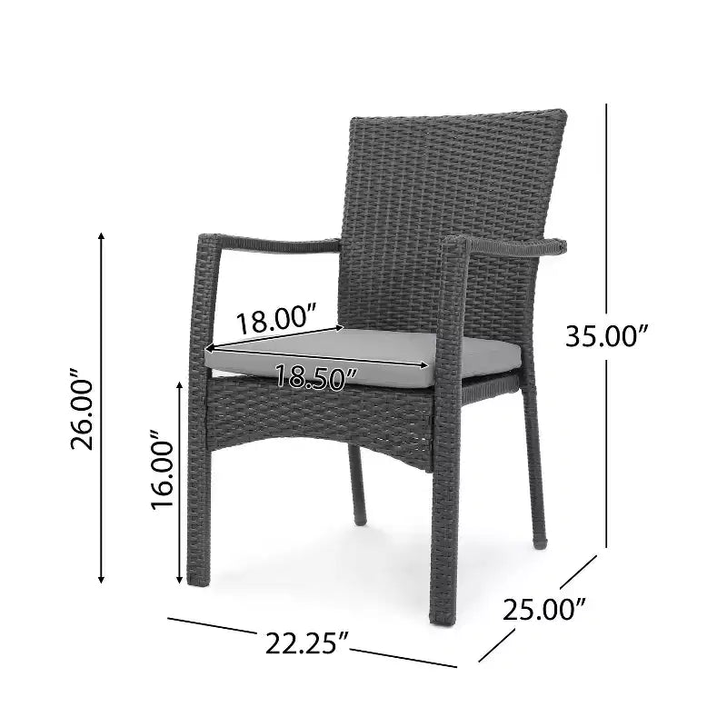 Christopher Knight Home Sloane Outdoor Acacia Wood and Wicker 3 Piece Bistro Set with Cushions