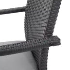 Christopher Knight Home Sloane Outdoor Acacia Wood and Wicker 3 Piece Bistro Set with Cushions