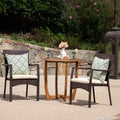 Christopher Knight Home Sloane Outdoor Acacia Wood and Wicker 3 Piece Bistro Set with Cushions
