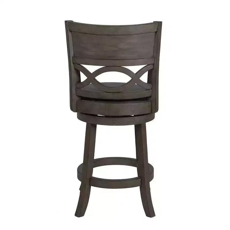 New Classic Furniture, Manchester Gray Wood Swivel Counter Stool With Pu Seat