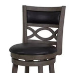 New Classic Furniture, Manchester Gray Wood Swivel Counter Stool With Pu Seat