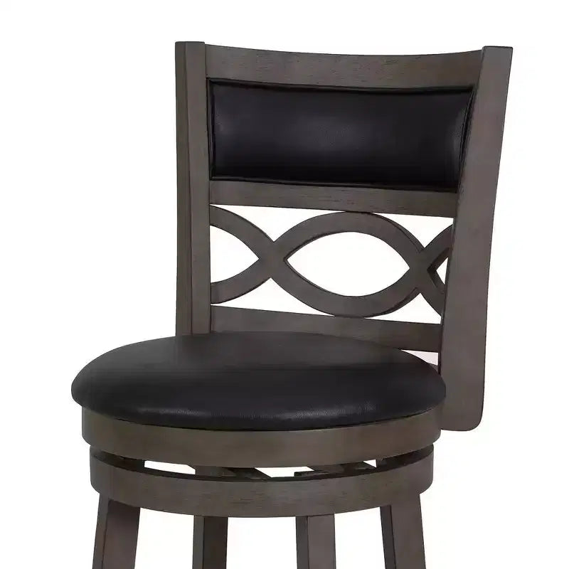 New Classic Furniture, Manchester Gray Wood Swivel Counter Stool With Pu Seat