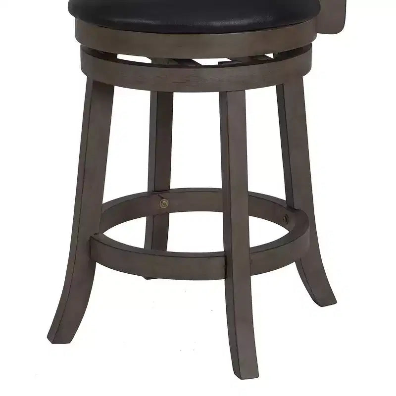 New Classic Furniture, Manchester Gray Wood Swivel Counter Stool With Pu Seat