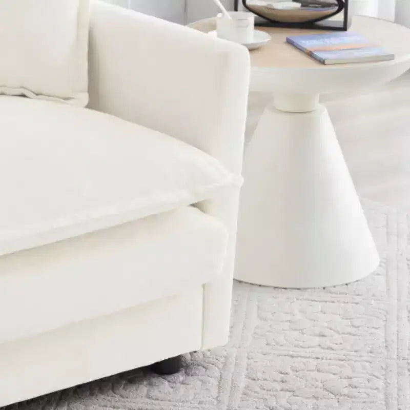 Stylish Chenille Living Room Set: 2-Seater and Chair
